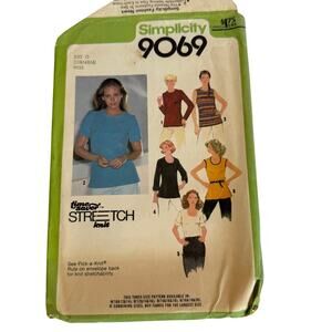Simplicity 9069 Sewing Pattern Pullover Top Size 12,14,16 Miss c.1979